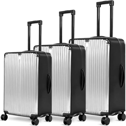 3 Pack Clear Luggage Cover Protector, TPU, Fits 20 24 28 in, TSA Approved