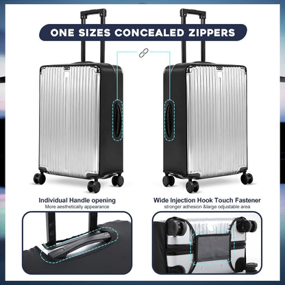 3 Pack Clear Luggage Cover Protector, TPU, Fits 20 24 28 in, TSA Approved