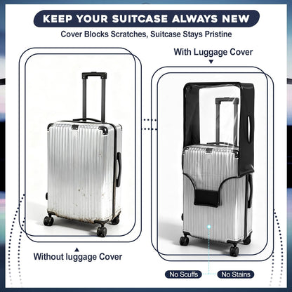 3 Pack Clear Luggage Cover Protector, TPU, Fits 20 24 28 in, TSA Approved