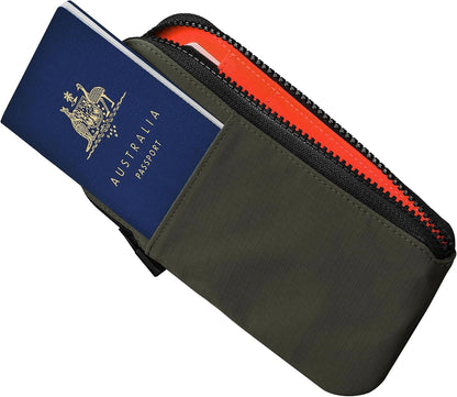Zip Travel Wallet RFID Blocking Passport Holder Green