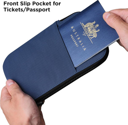 Zip Travel Wallet RFID Blocking Passport Holder Green