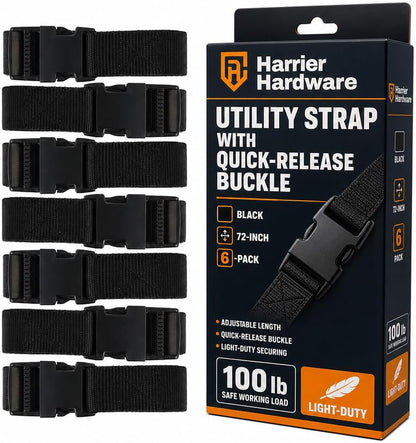 Utility Strap Quick-Release Buckle 72" 6-Pack