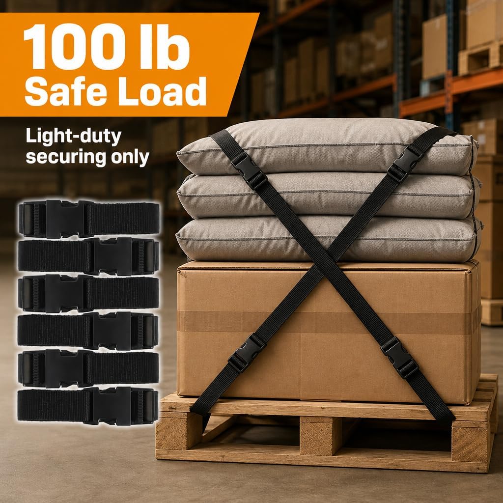 Utility Strap Quick-Release Buckle 72" 6-Pack