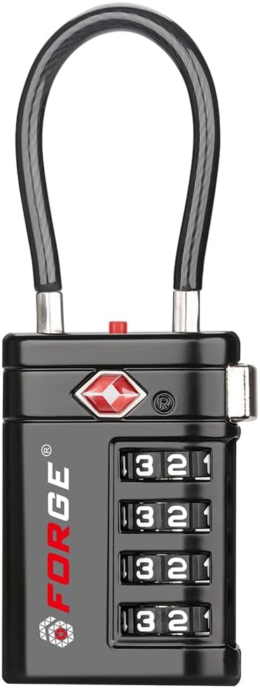 Open Alert TSA Approved Luggage Locks, Black, 4 Pack Locks.