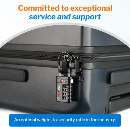 Open Alert TSA Approved Luggage Locks, Black, 4 Pack Locks.