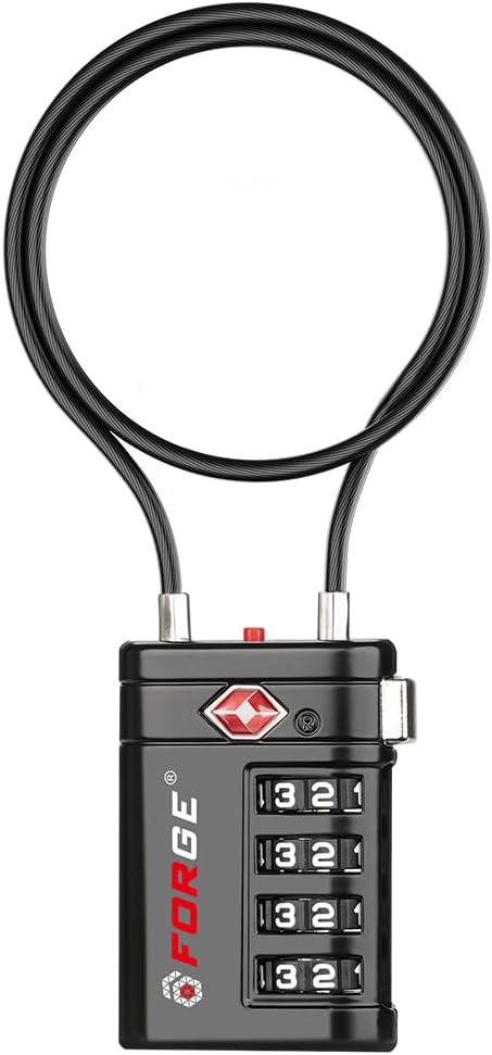 Open Alert TSA Approved Luggage Locks, Black, 4 Pack Locks.