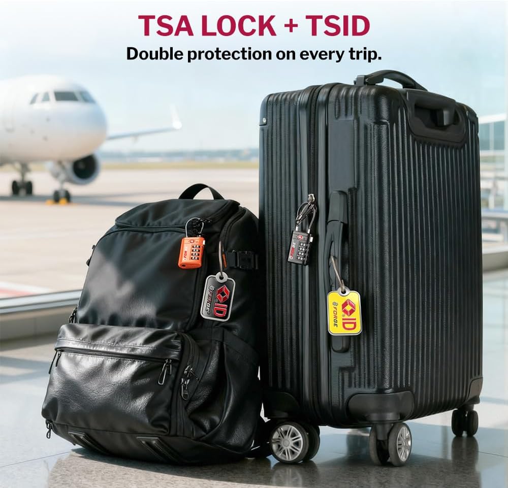 Open Alert TSA Approved Luggage Locks, Black, 4 Pack Locks.