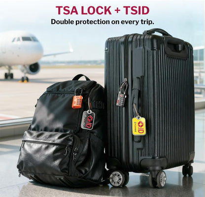 Open Alert TSA Approved Luggage Locks, Black, 4 Pack Locks.