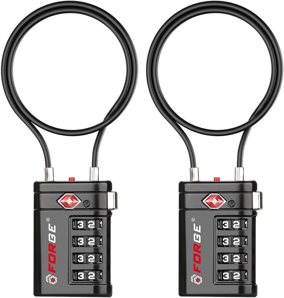 Open Alert TSA Approved Luggage Locks, Black, 4 Pack Locks.