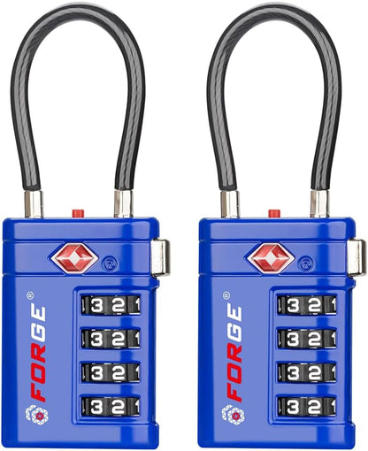 Open Alert TSA Approved Luggage Locks, Black, 4 Pack Locks.