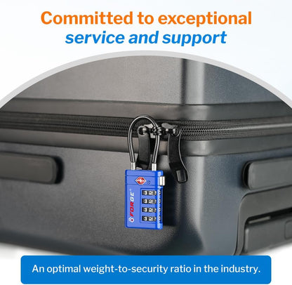 Open Alert TSA Approved Luggage Locks, Black, 4 Pack Locks.