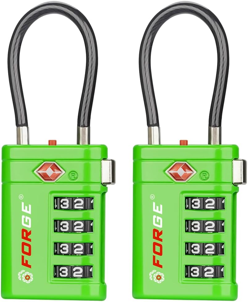 Open Alert TSA Approved Luggage Locks, Black, 4 Pack Locks.