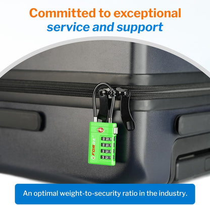 Open Alert TSA Approved Luggage Locks, Black, 4 Pack Locks.