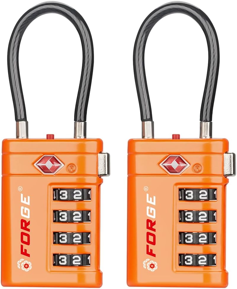 Open Alert TSA Approved Luggage Locks, Black, 4 Pack Locks.