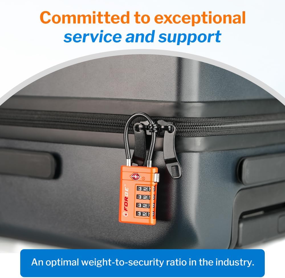 Open Alert TSA Approved Luggage Locks, Black, 4 Pack Locks.