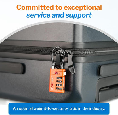 Open Alert TSA Approved Luggage Locks, Black, 4 Pack Locks.