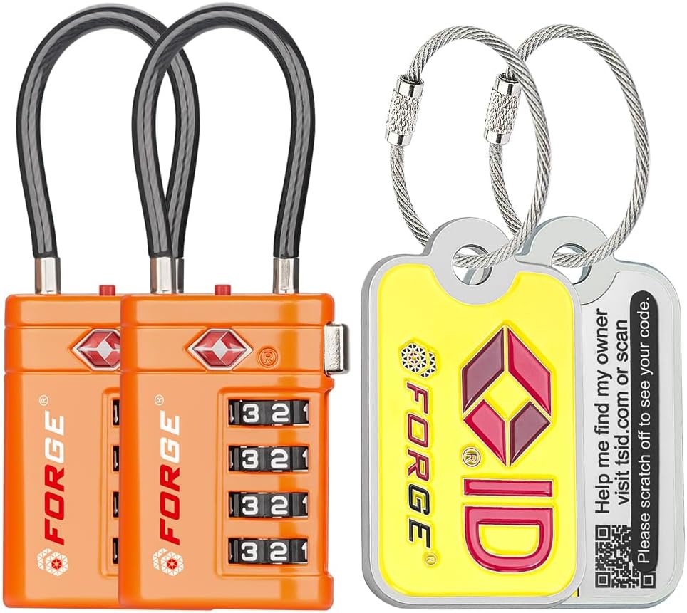 Open Alert TSA Approved Luggage Locks, Black, 4 Pack Locks.