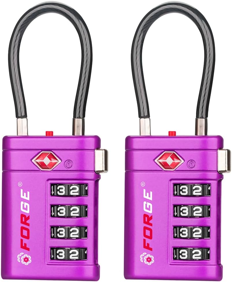 Open Alert TSA Approved Luggage Locks, Black, 4 Pack Locks.