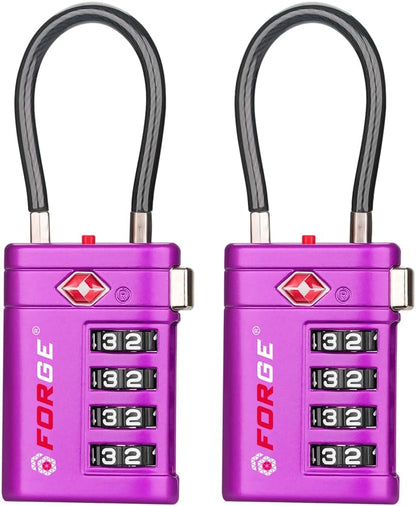 Open Alert TSA Approved Luggage Locks, Black, 4 Pack Locks.
