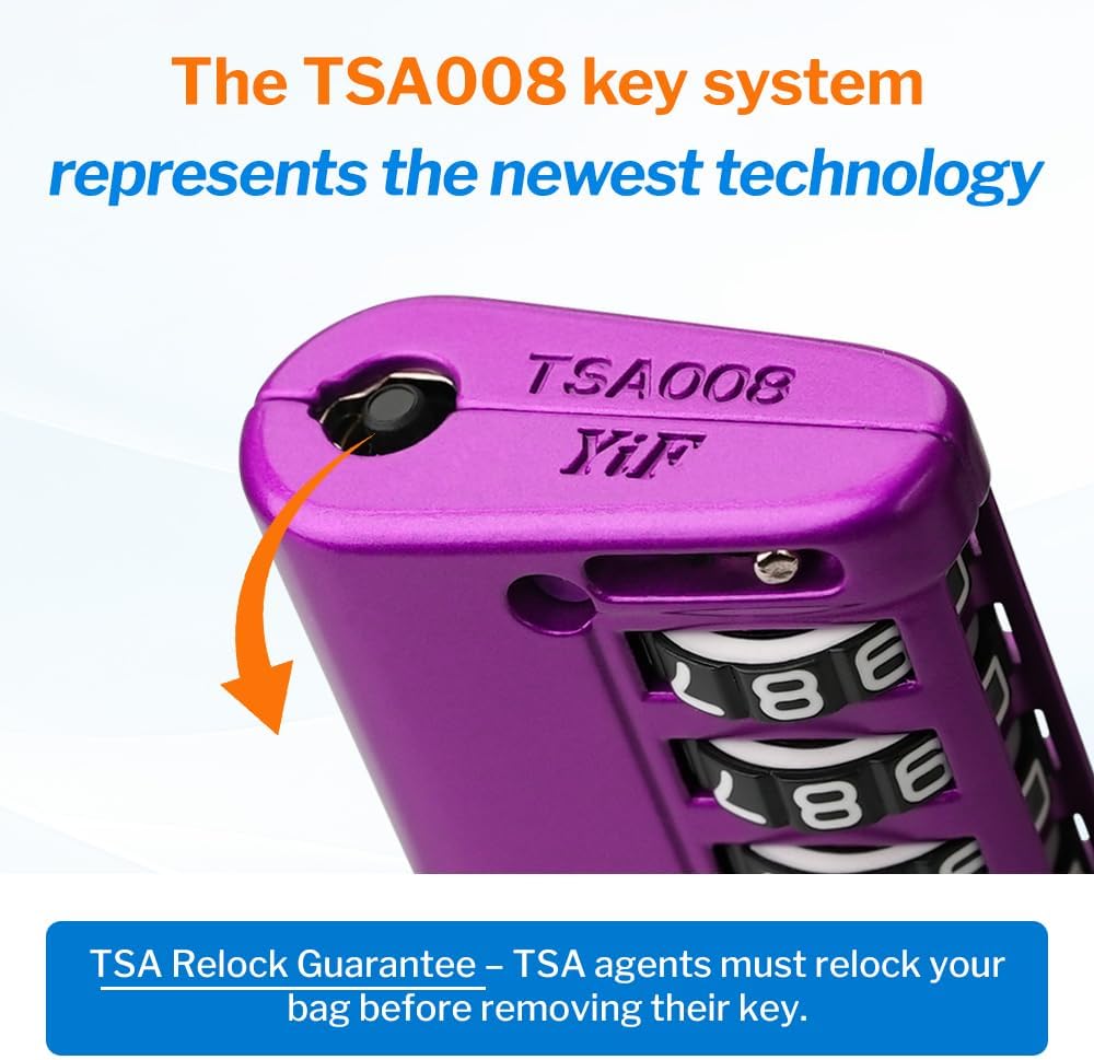 Open Alert TSA Approved Luggage Locks, Black, 4 Pack Locks.