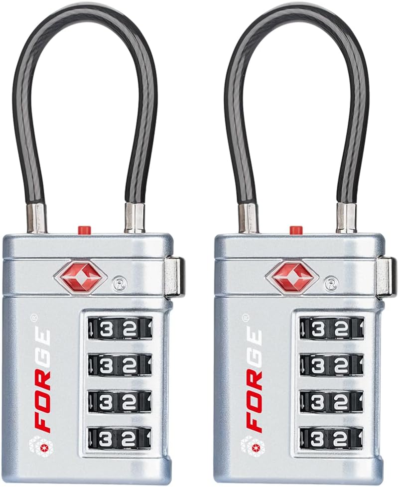 Open Alert TSA Approved Luggage Locks, Black, 4 Pack Locks.