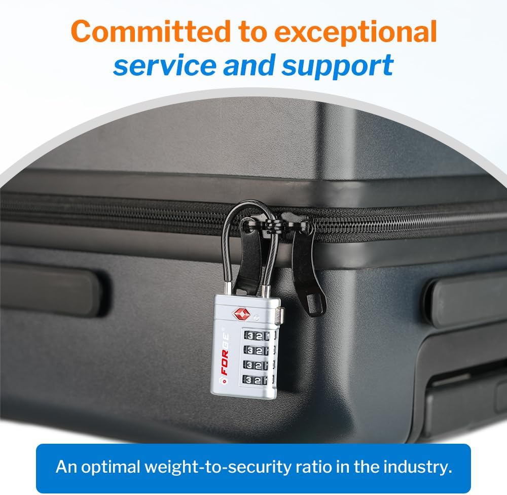 Open Alert TSA Approved Luggage Locks, Black, 4 Pack Locks.