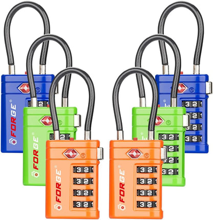 Open Alert TSA Approved Luggage Locks, Black, 4 Pack Locks.