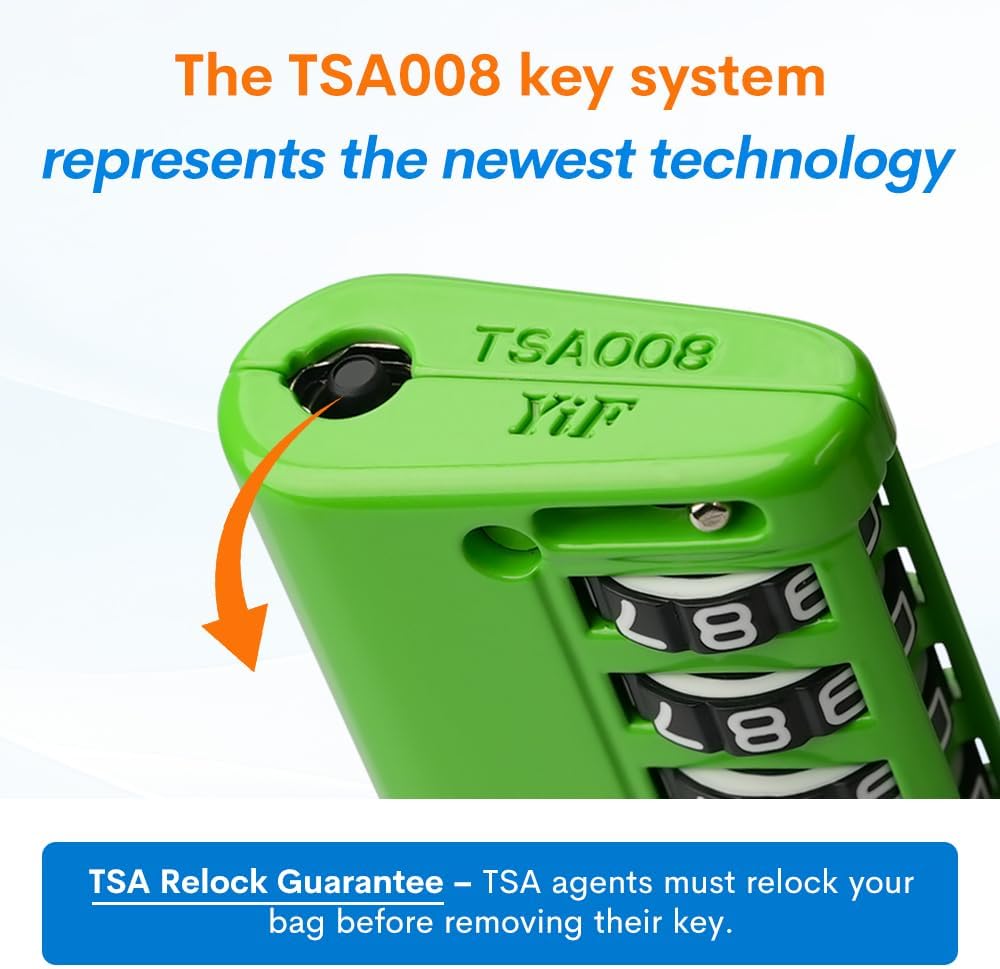 Open Alert TSA Approved Luggage Locks, Black, 4 Pack Locks.