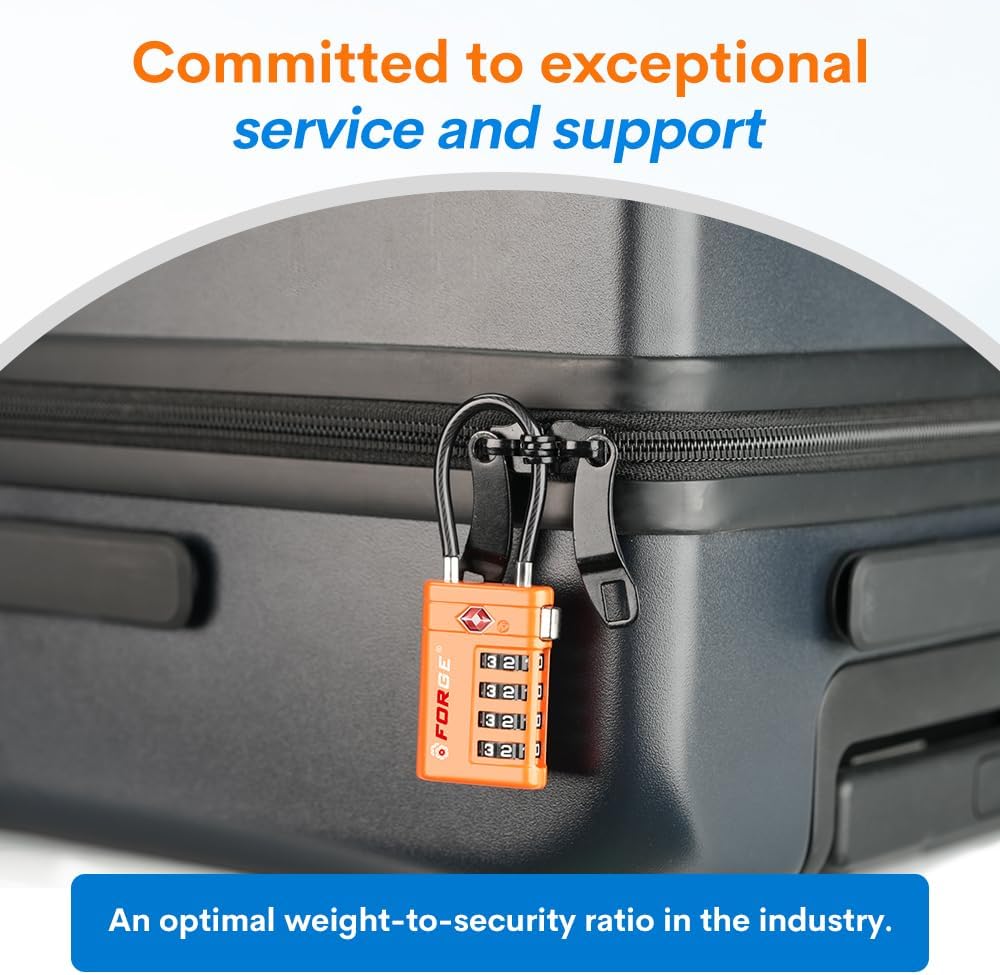 Open Alert TSA Approved Luggage Locks, Black, 4 Pack Locks.