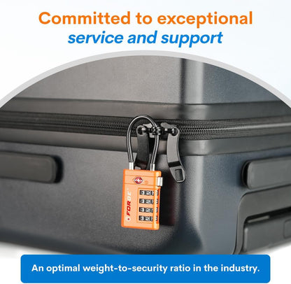 Open Alert TSA Approved Luggage Locks, Black, 4 Pack Locks.