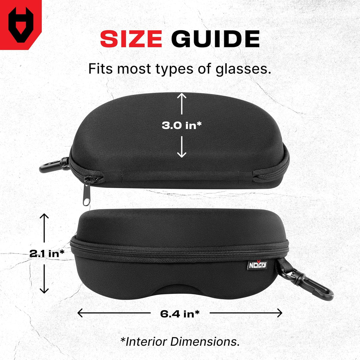 Glasses Case Hard Shell with Velvet Lining, Reinforced Zipper & Belt Clip — Protective Sunglasses or Eyeglass Case for Sunglass or Safety Glasses, Perfect Storage for Travel — For Men and Women