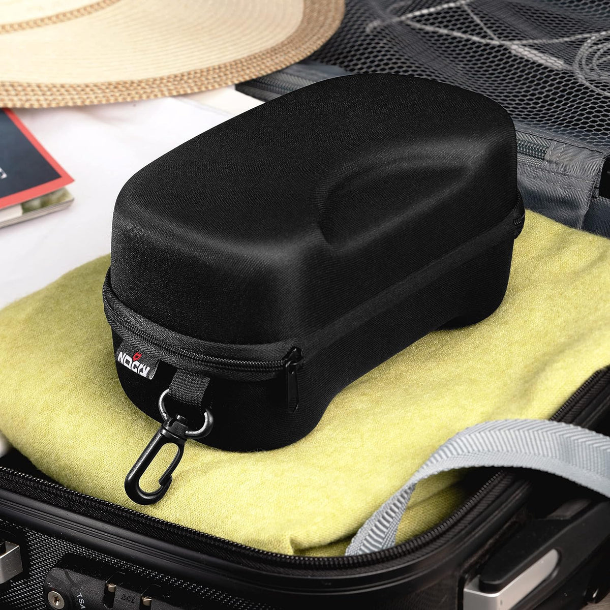 Glasses Case Hard Shell with Velvet Lining, Reinforced Zipper & Belt Clip — Protective Sunglasses or Eyeglass Case for Sunglass or Safety Glasses, Perfect Storage for Travel — For Men and Women