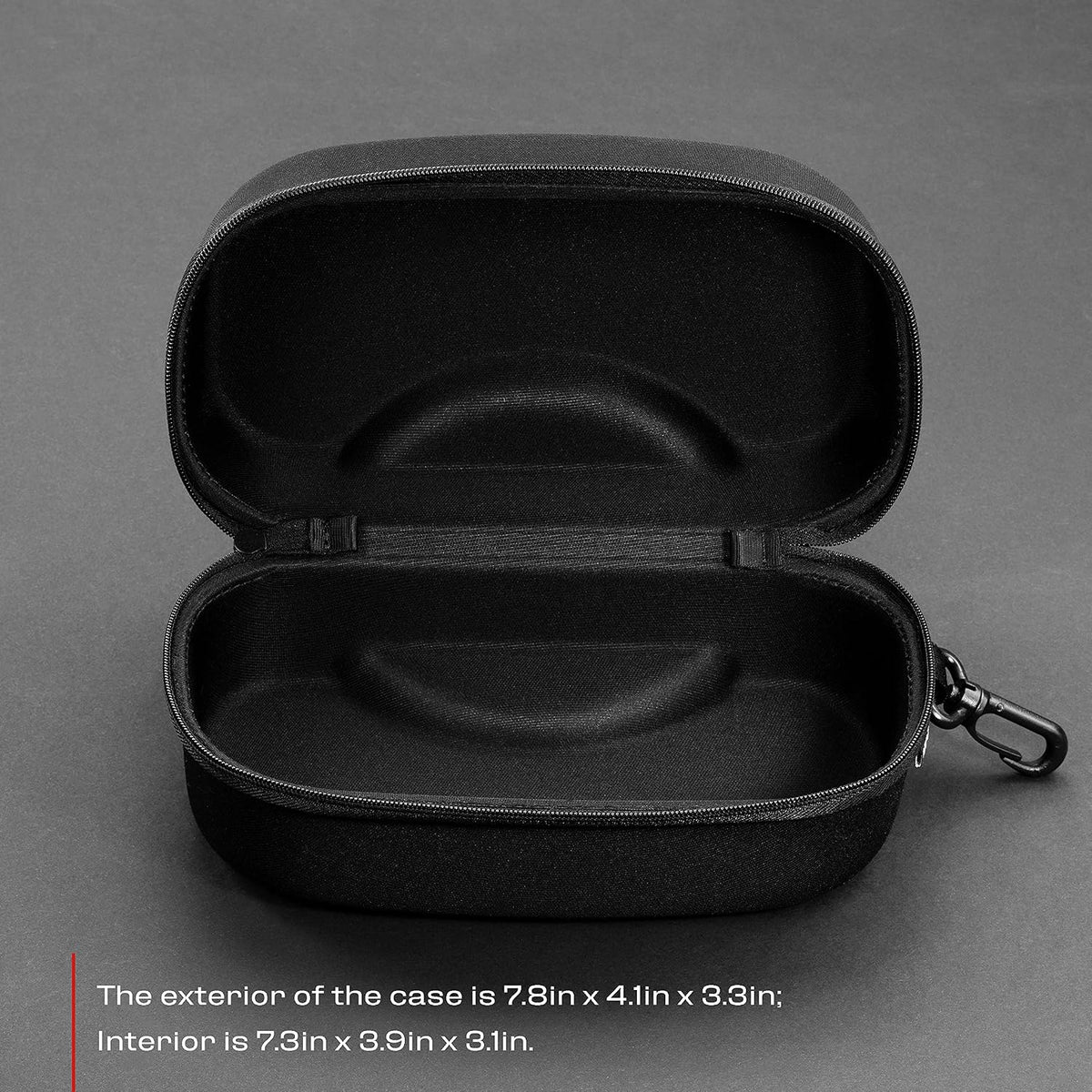 Glasses Case Hard Shell with Velvet Lining, Reinforced Zipper & Belt Clip — Protective Sunglasses or Eyeglass Case for Sunglass or Safety Glasses, Perfect Storage for Travel — For Men and Women
