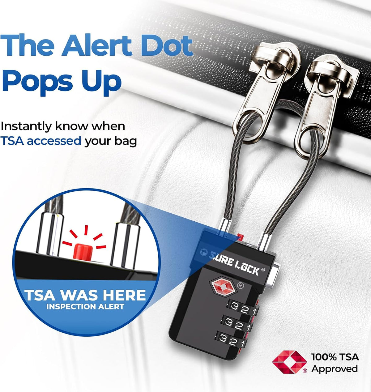 SURE LOCK 3 Digit TSA Approved Luggage Locks