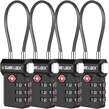 SURE LOCK 3 Digit TSA Approved Luggage Locks