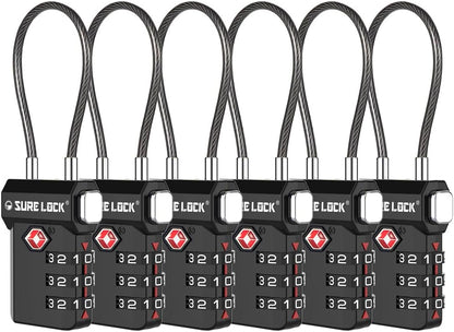 SURE LOCK 3 Digit TSA Approved Luggage Locks