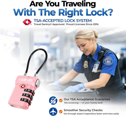 SURE LOCK 3 Digit TSA Approved Luggage Locks