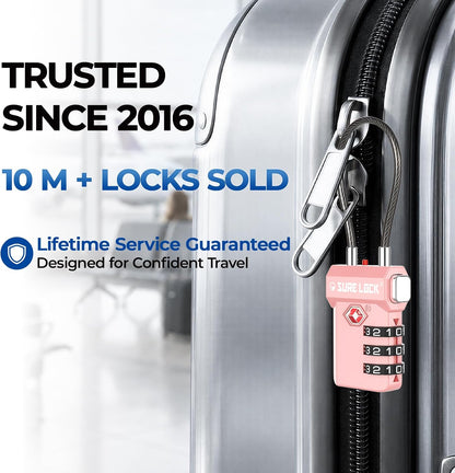 SURE LOCK 3 Digit TSA Approved Luggage Locks