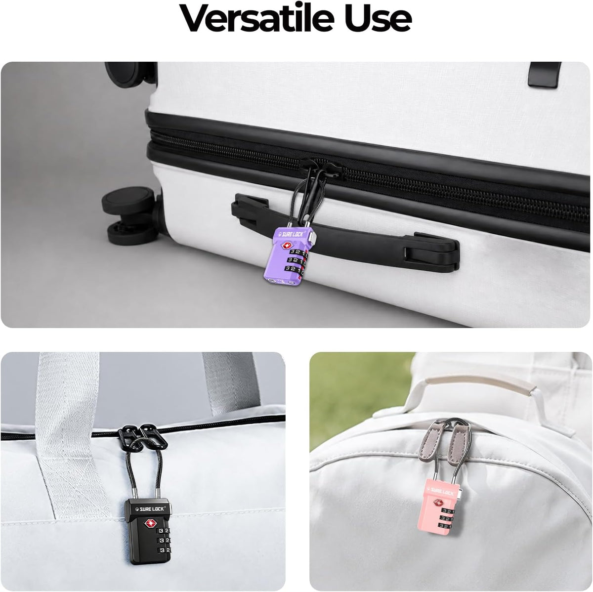 SURE LOCK 3 Digit TSA Approved Luggage Locks