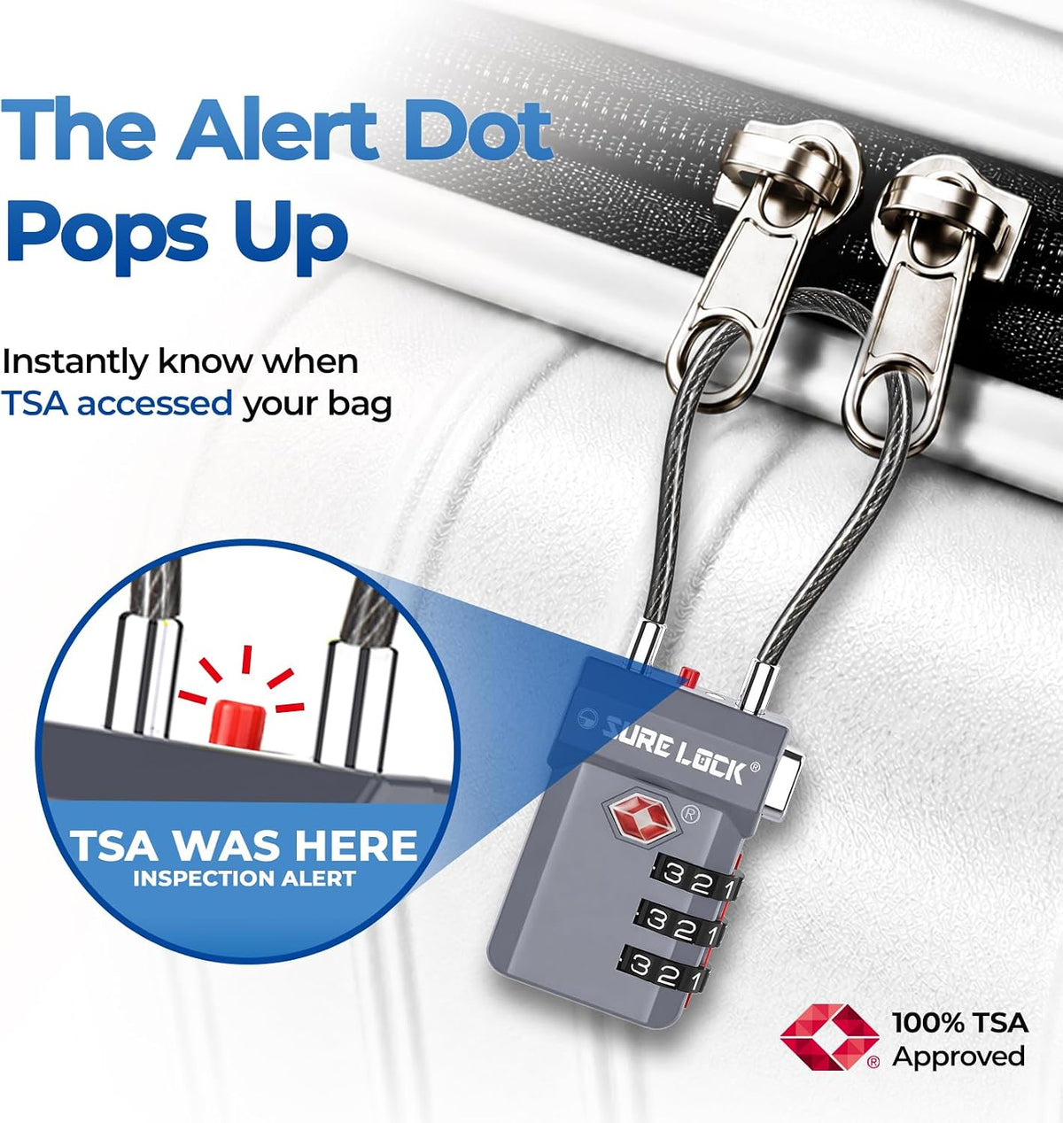 SURE LOCK 3 Digit TSA Approved Luggage Locks