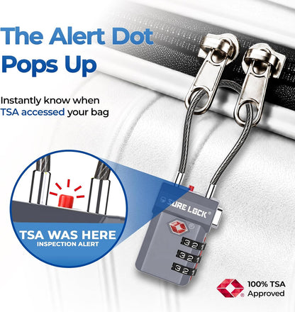 SURE LOCK 3 Digit TSA Approved Luggage Locks