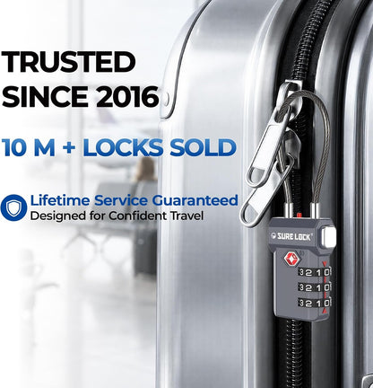SURE LOCK 3 Digit TSA Approved Luggage Locks