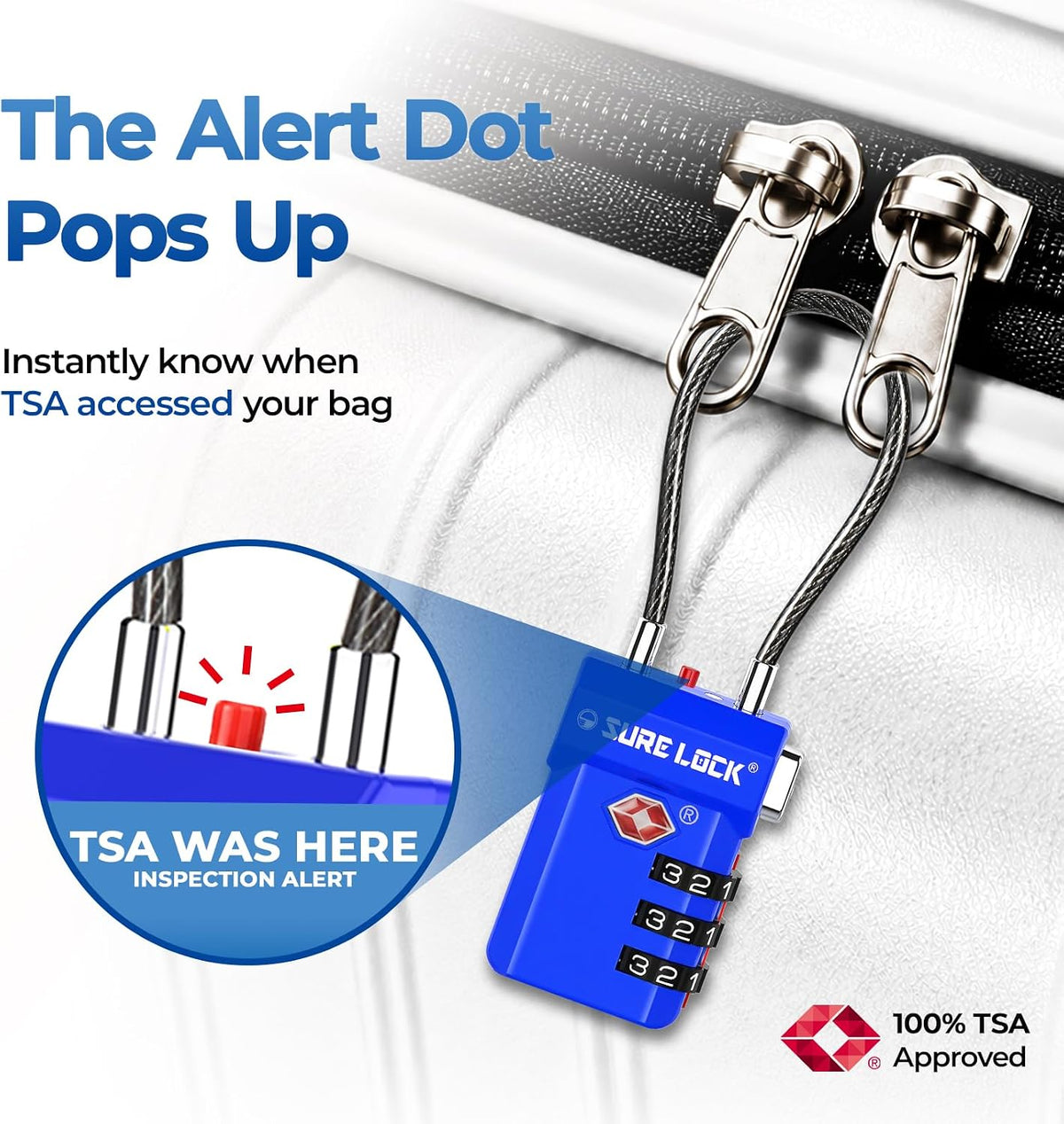 SURE LOCK 3 Digit TSA Approved Luggage Locks