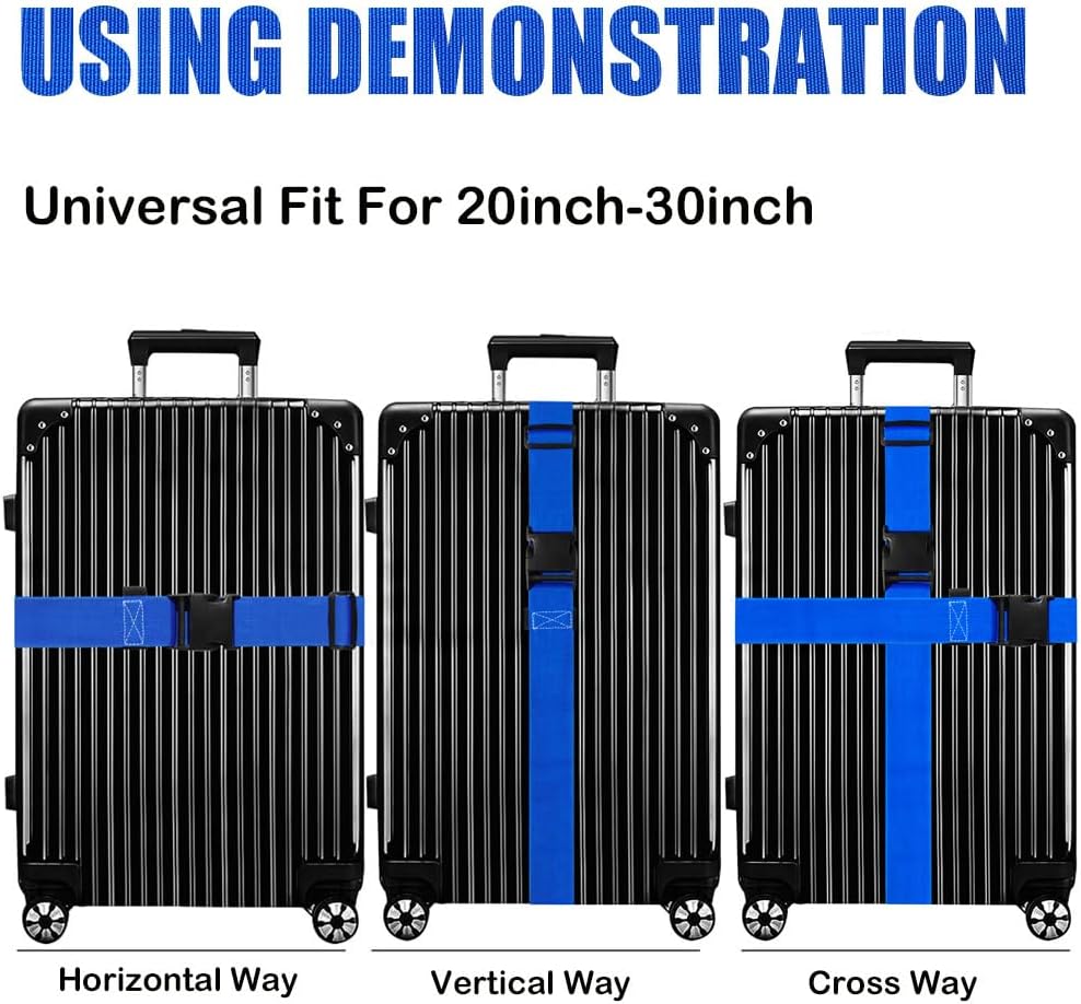 Luggage Straps for Suitcases TSA Approved-2 Pack Bright Personalized Luggage Belt Strap for Suitcase/Carry On Bag Luggage Accessories for Travel (Gradient)