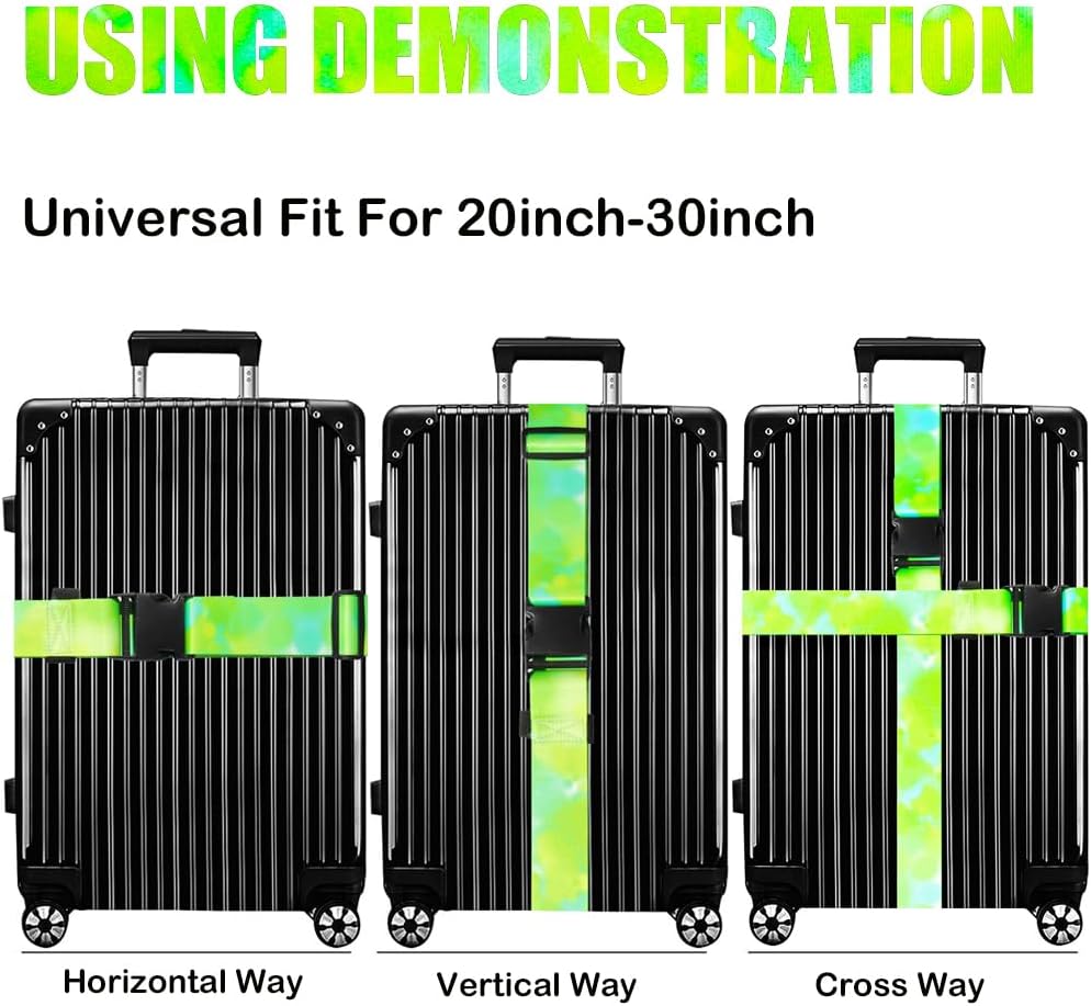 Luggage Straps for Suitcases TSA Approved-2 Pack Bright Personalized Luggage Belt Strap for Suitcase/Carry On Bag Luggage Accessories for Travel (Gradient)
