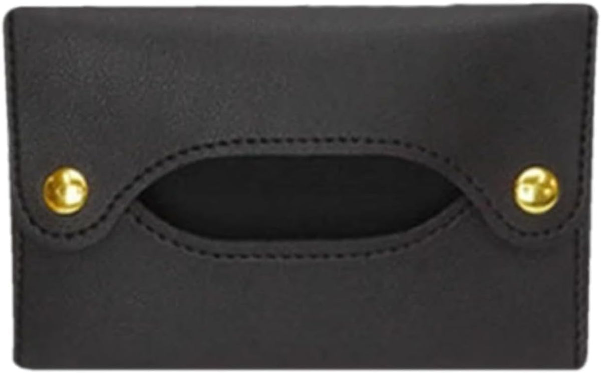 Black Pocket Tissue Holder - Tissue Holder | Travel Pouch for Tissue | Pocket Paper Towel | Tissue Bag Holder | Paper Towel Pu Leather Case | Paper Box Bag | Tissue Storage Bag Holders and Dispensers