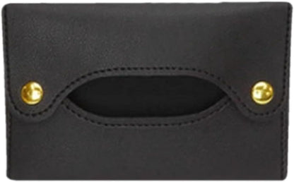 Black Pocket Tissue Holder - Tissue Holder | Travel Pouch for Tissue | Pocket Paper Towel | Tissue Bag Holder | Paper Towel Pu Leather Case | Paper Box Bag | Tissue Storage Bag Holders and Dispensers