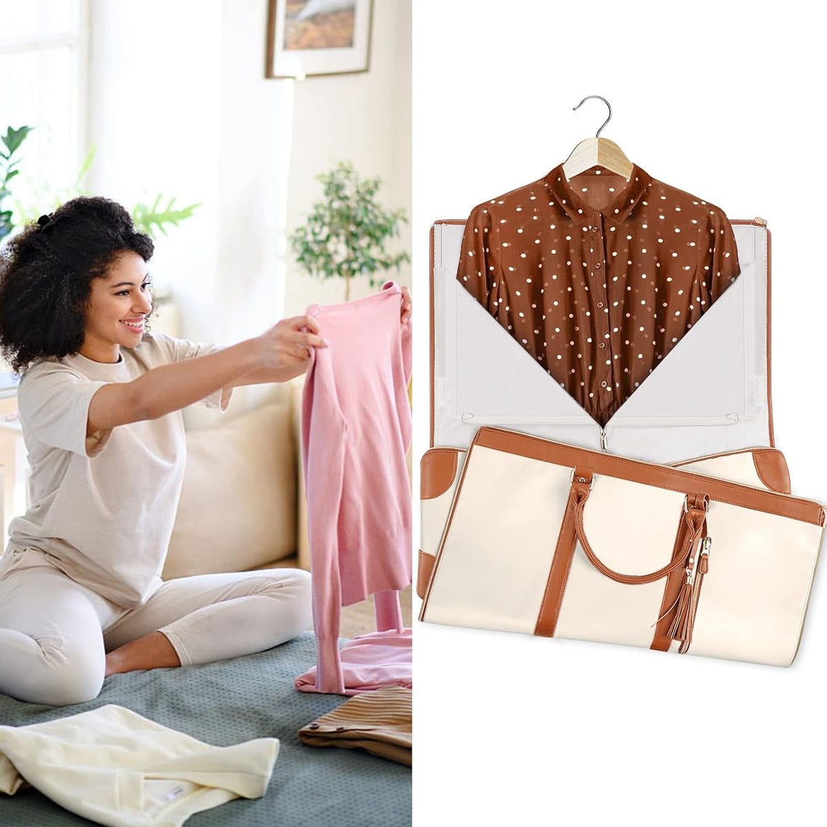 Garment Duffle Bags for Travel, Convertible Carry On Garment Bag