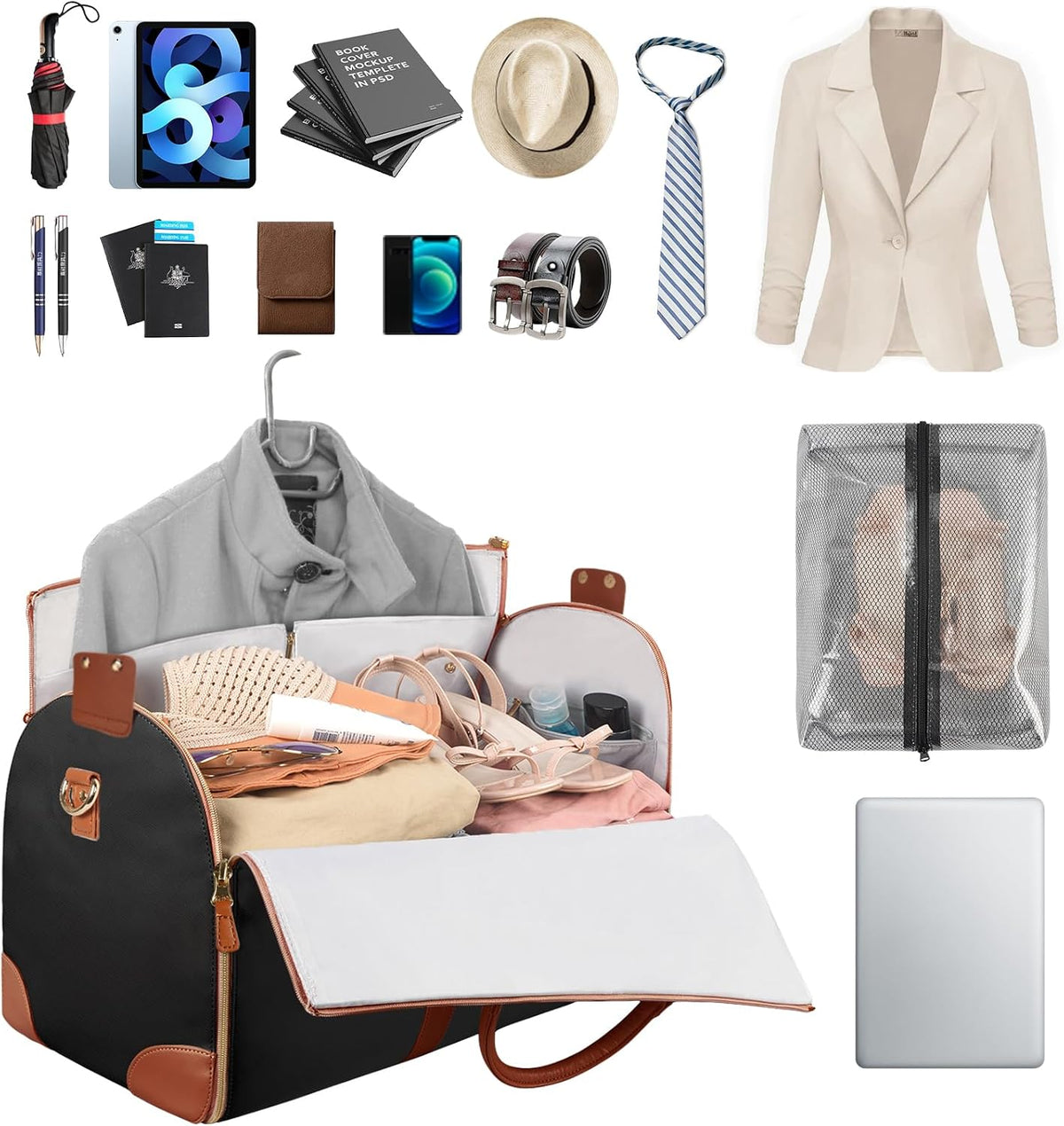 Garment Duffle Bags for Travel, Convertible Carry On Garment Bag