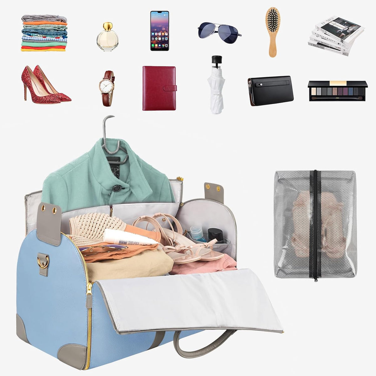 Garment Duffle Bags for Travel, Convertible Carry On Garment Bag